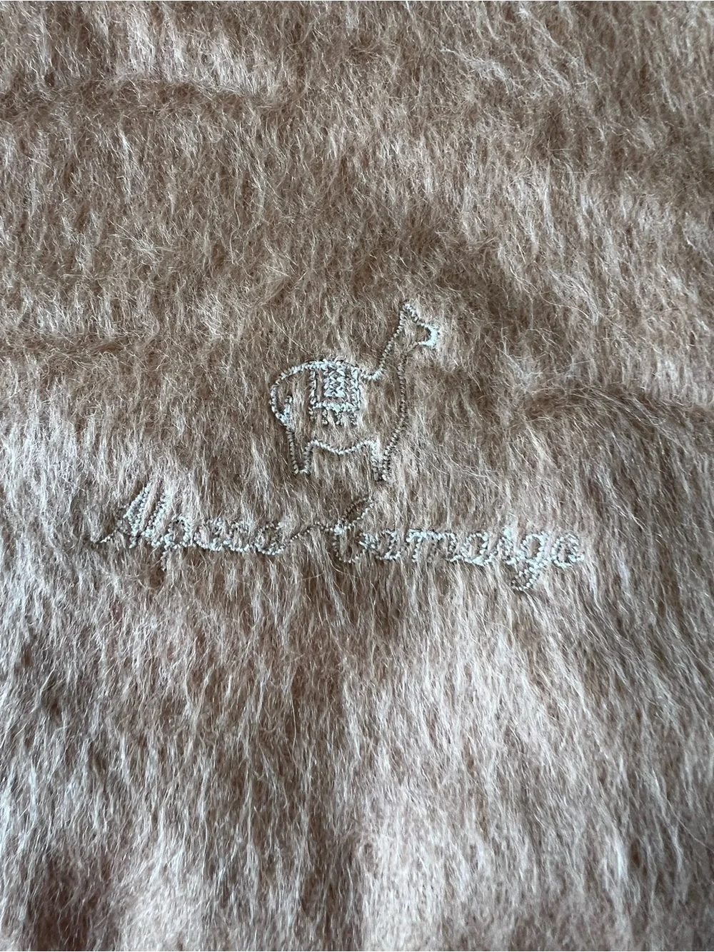 Alpaca Camargo Tan Fringe Scarf